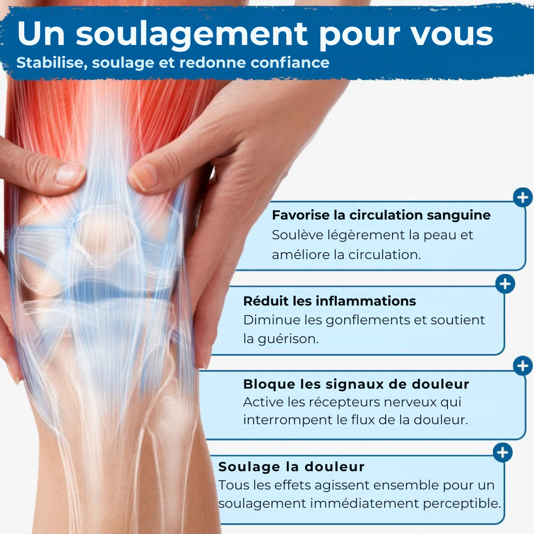 Bande de Kinésio pour Genou – Soutien & Soulagement des Douleurs